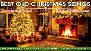 Frank Sinatra Bing Crosby Nat King Cole Dean Martin Elvis 🎄Best Old Christmas Songs Vs Fireplace [upl. by Decker]