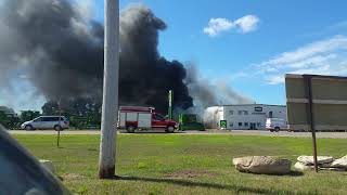 Rosthern John Deere Cervus on fire and up in smoke [upl. by Tatianas784]