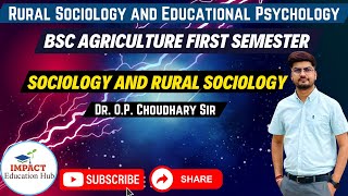 Sociology and Rural sociology Definition and Scope II Rural Sociology and Educational Psychology II [upl. by Adnolehs]