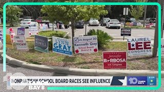 Nonpartisan school board races in Florida Primary see influence from political parties [upl. by Aufmann]