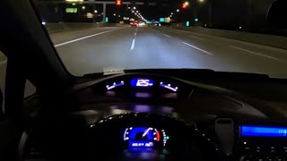 POV Turbo Civic 8th Gen R18 3 PSI Night Drive [upl. by Elorac]