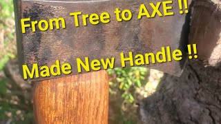 Axe Handle Made and installed from a Standing Dead Ash Tree Re Hafting Old Axe [upl. by Herrera925]