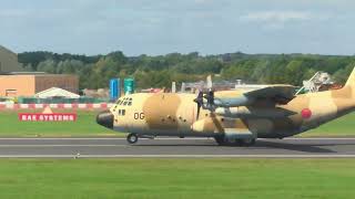 Royal Moroccan Air Force Lockheed C130H CNAOG Wing waves as departing RIAT 2024 [upl. by Aklog339]