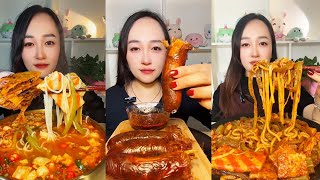 Mukbang ASMR eating Grilled Skewers Bureau Handmade Fried Skewers  Li Xiao Mukbang Ep022 [upl. by Ifar]