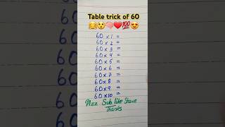 Multiplication table trick of 60😲🤗🧠❤💯😍 maths multiplication table mathstricks shorts foryou [upl. by Iggie]