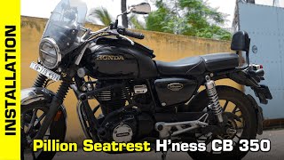 Honda Hness CB 350 Pillion Back rest premium  htexhaust [upl. by Dayiz]