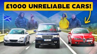 £1000 MOST UNRELIABLE CARS ADVENTURE [upl. by Dewitt]