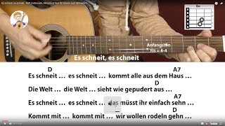 Es schneit es schneit  Rolf Zuckowski Akkorde amp Text für Gitarre zum Mitspielen [upl. by Bibby]