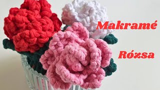 🌹 Makramé Rózsa  Makramee Rose  Macramé Rose  Szils Makramé [upl. by Oiramal]