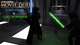 STAR WARS Just Movie Duels  Lord Vader vs Luke Skywalker StarWars MovieDuels sith jedi [upl. by Sana]