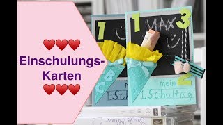 ♥️ Tutorial Einschulungskarte Karte zur Einschulung basteln mit Tafelfolie [upl. by Samella]