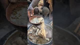 Its dinner time😋‼️ See how Hadza cooks and eating their favorite soup when is too hot 🔥foodafrica [upl. by Adnorrehs177]