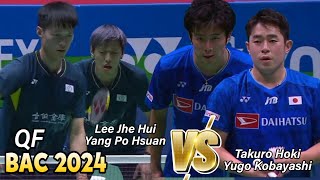 Takuro HokiYugo Kobayashi vs Lee Jhe HuiYang Po Hsuan II QF BAC 2024 [upl. by Jolanta]