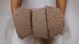 Super crunchy fine Sand Cement bowl Crumble dry on paste and water 💦💦💦 satisfying sound asmr [upl. by Abil]