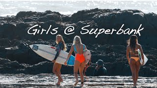 Surfer Girls Ripping  The Superbank  Surfing Australia 2022 [upl. by Noseyt]