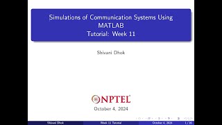 Week 11  Coherent and noncoherent detection  NPTEL Simulation of Comm Systems Using MATLAB [upl. by Aneleiram]