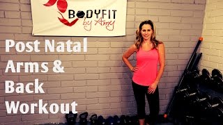 14 Minute Postnatal Arms and Back WorkoutStrengthen and tone arms after pregnancy [upl. by Niwrud198]