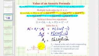 Derive the Value of an Annuity Formula Compounded Interest [upl. by Dlonyer]