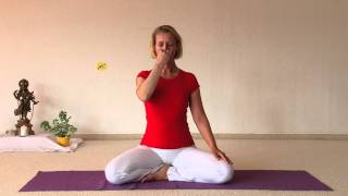 Chandra Bedha Pranayama  Breathing Exercise for Calming and Cooling [upl. by Ecirbaf]