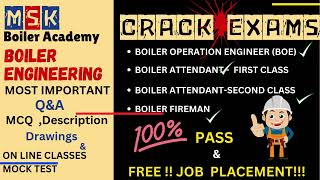 Steam boiler introduction mock testBoiler MCQ questions and answers MSK academy tv [upl. by Lorrad937]