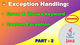 36 Exception Handling in Java  Throw amp Throws keyword  Custom Exception  CodeCelebration [upl. by Adnamahs]