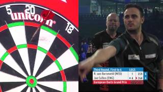 SENSATIONAL GAME Raymond van Barneveld v Joe Cullen  European Darts Grand Prix third round [upl. by Bergeron]