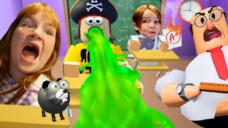 CRAZY SCHOOL with ADLEY and NiKO Naveys First Day of Roblox Class a Student has STiCKER POX [upl. by Janel495]