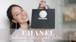 CHANEL CLASSIC LAMBSKIN CARDHOLDER  UNBOXING [upl. by Anibor]