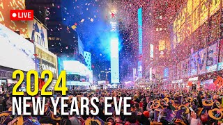 New York City LIVE Times Square New Years Eve 2024 [upl. by Delos522]