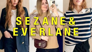 SEZANE Haul amp EVERLANE TryOn  Shop With Me in San Francisco Vlog  Capsule Wardrobe Pieces [upl. by Akeimahs104]