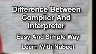 Difference Between Compiler And Interpreter  Interpreter vs Compiler  Learn With Nabeel [upl. by Auqcinahs]