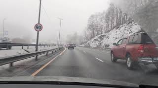 relaxing snowy drive in norway  driving in norway 4k scenic drive  Sandvika to Asker [upl. by Elna717]