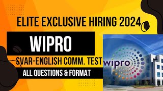 Crack Wipro Elite 2024 Hiring  Complete SVAR English Test Guide  Questions Examples amp Tips [upl. by Ullman]