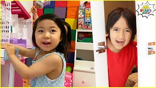 Ryan vs The Twins Pretend Play Playhouse Story [upl. by Aklam]