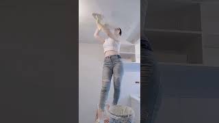 How to Prepare Tiles Wall ​ Wall paint​ Fast amp Beauty part 5660 [upl. by Valenta]