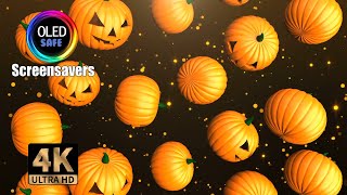 Halloween Screensaver  Falling Pumpkins  10 Hours  4K  OLED Safe  No Burnin [upl. by Galvan402]