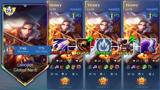 WHEN GLOBAL LANCELOT USE NEW 1 SHOT BUILD AND EMBLEM IN RANKED GAME  AUTO WINSTREAK [upl. by Ruthann]