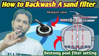 How to backwash a pool sand filter  How to backwash pool filter bestway in Hindi [upl. by Siduhey]