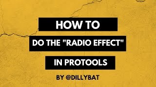 How To Do The quotRadio Effectquot In Protools [upl. by Lori464]