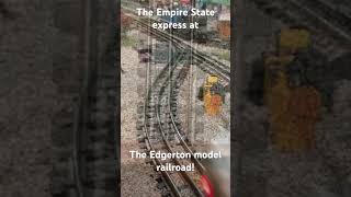 Empire State Express speeding by at the Edgerton Model railroad modelrailroad modeltrains [upl. by Glassman]