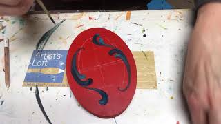 Freehand Telemark Rosemaling Tutorial  Art of Lise  ASMR and Pandemic Therapy Painting [upl. by Enamart]