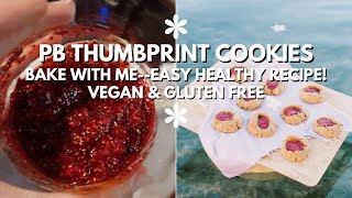 PB Thumbprint Cookies vegan amp gluten free [upl. by Lenore]