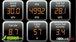 OBDLink MX in action with OBDLink obdCANex DashCommand and Torque Android apps [upl. by Olive]