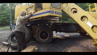 Gradall G660  Axle Install [upl. by Wadesworth684]