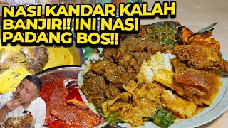 NASI PADANG BANJIR LAUK MENGGUNUNG MAKAN SEKELUARGA ABISNYA CUMA 100RIBUAN [upl. by Rossy13]