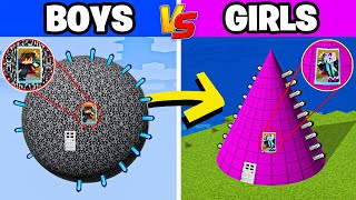 Girls vs Boys Illegal Base in Minecraft [upl. by Erdnaed]