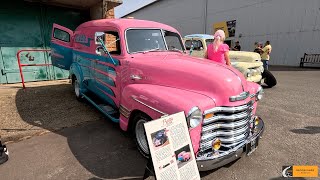 Brooklands American Car Day 2024 Paul Marsden and his 1949 Chevy 3100 Panel Van [upl. by Anniala]