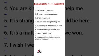 Assertive amp Exclamatory sentence  Grammar  Transformation  NCERT [upl. by Eelessej]