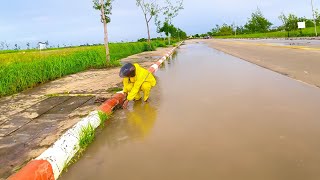 Clearing Debris Clogs Clogged Culvert Drain [upl. by Salis]