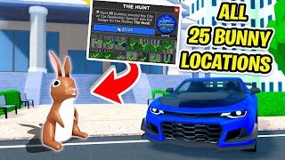 ALL 25 EASTER BUNNY LOCATIONS IN CAR DEALERSHIP TYCOON THE HUNT ROBLOX EVENT 2024 [upl. by Nyliuqcaj]